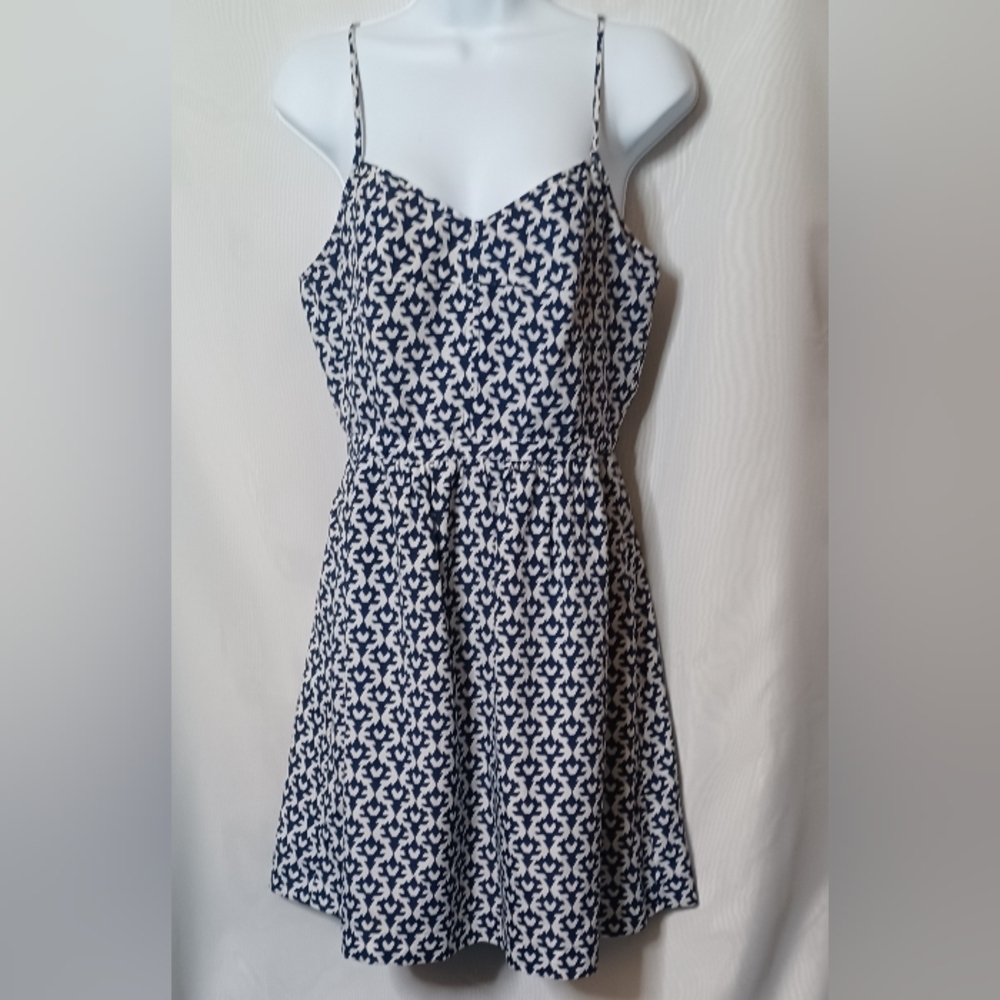 J.CREW Women's Blue & White Adjustable Straps Mini Dress. Size 6